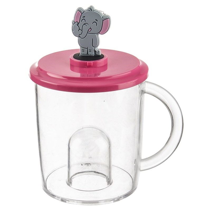 Kinderbecher Trinkbecher Becher Glas mit Figur für Kinder Elefant 240 ml