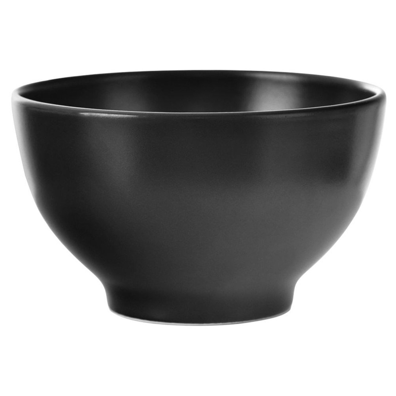 Suppenschüssel Salatschüssel Keramikschüssel für Müsli Snacks schwarz mikrowellengeeignet ALFA 600 ml