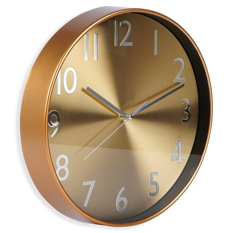 Wanduhr Uhr Zimmeruhr goldfarben 30 cm