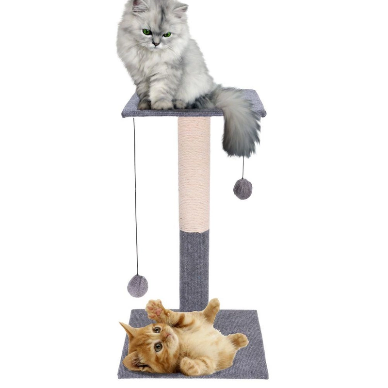 Kratzbaum Kratzsäule für KATZEN Katzenbett HOCH mit Plüschbällen zum Spielen