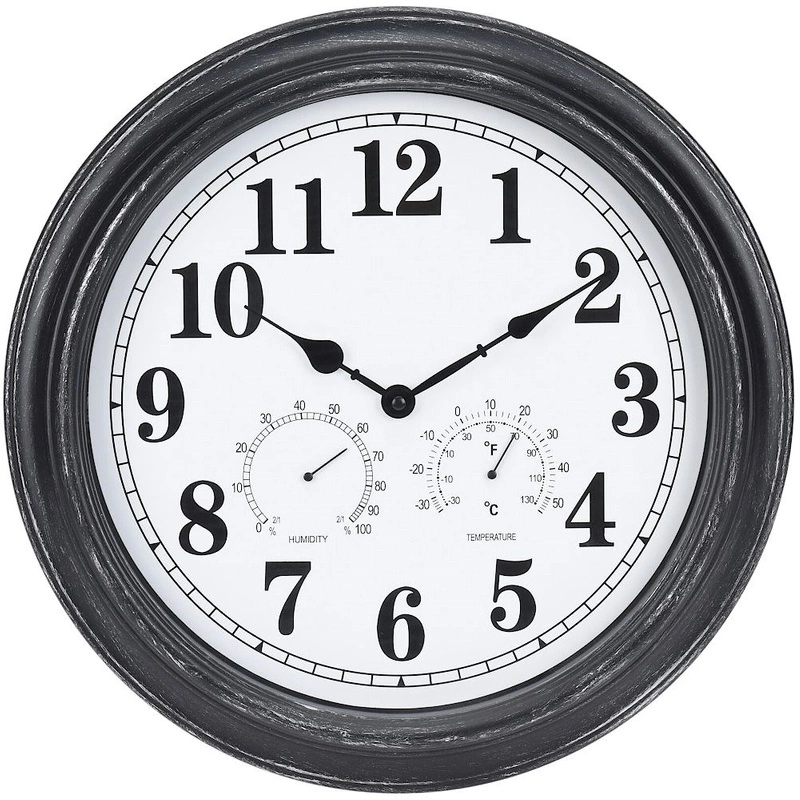 Zegar ścienny zewnętrzny z termometrem higrometrem 40 cm