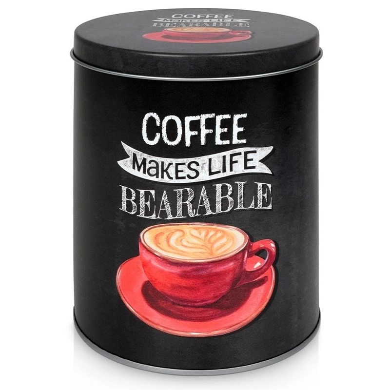 Kaffeedose Behälter Dose Aufbewahrungsdose Frischhaltedose Vorratsbehälter für Kaffee und lose Produkte aus Aluminium schwarz Makes Life