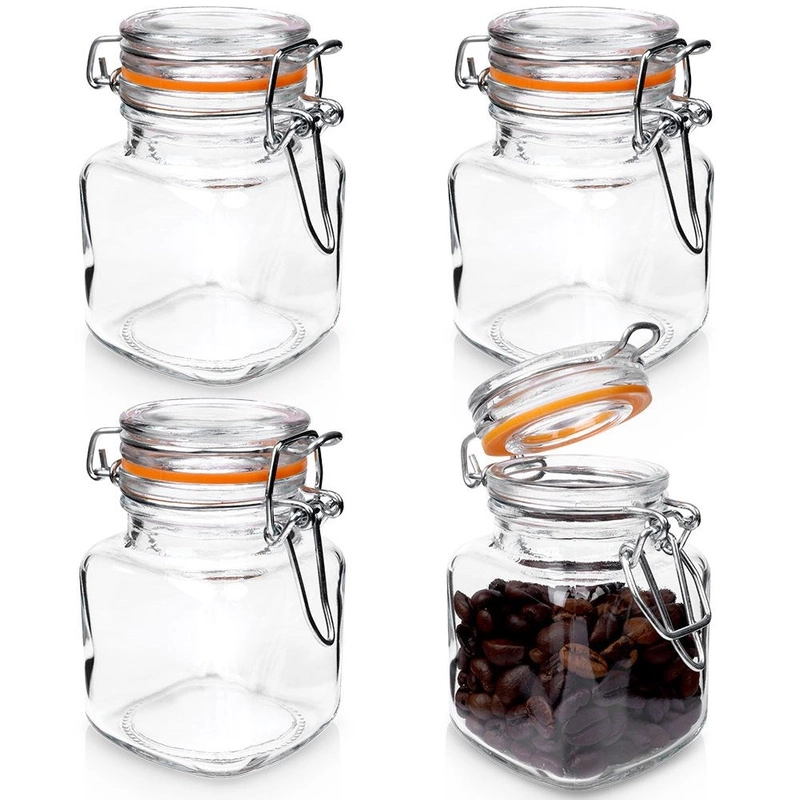 Gewürzbehälter Gewürzglas Glasbehälter mit Bügelverschluss aus Glas 115 ml 4 Stk.