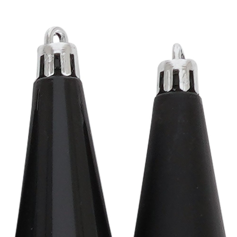 Christbaumeiszapfen Christbaumschmuck Eiszapfen Tropfen Tannenbaumkugeln Weihnachtsdeko Weihnachtskugeln bruchfest bruchsicher schwarz 4er-Set 15 cm