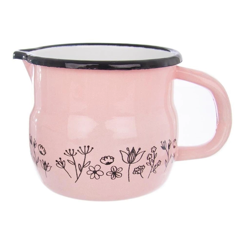 ORION Enamel mug pot retro 0,8L FLOWERS
