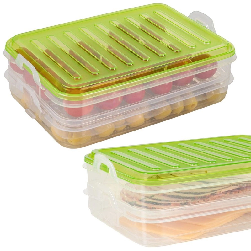 Aufbewahrungsbox Vorratsbehälter Küchenbehälter Lebensmittelbehälter Frischhaltedose für Wurstaufschnitt Käseaufschnitt 2-teilig