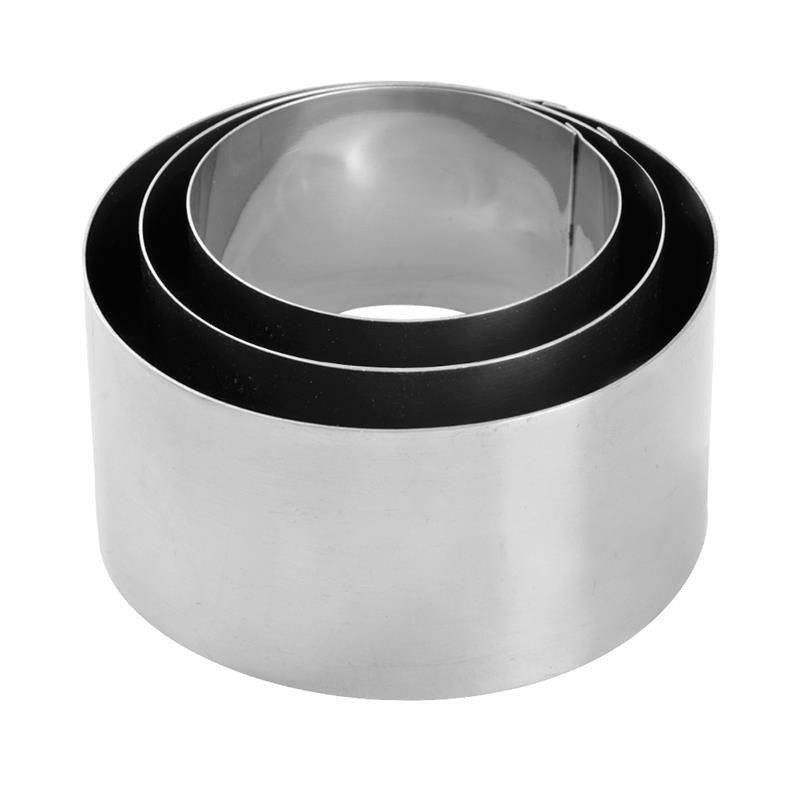 Dessertring Speisering Kuchenring Ausstecher aus Edelstahl rund 3 Stk.