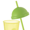 Trinkbecher Plastikbecher Mehrwegbecher Becher mit Deckel und Strohhalm 450 ml