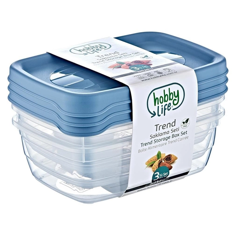 ORION Container for food with lid set of cookwares 3 pieces 0,6L