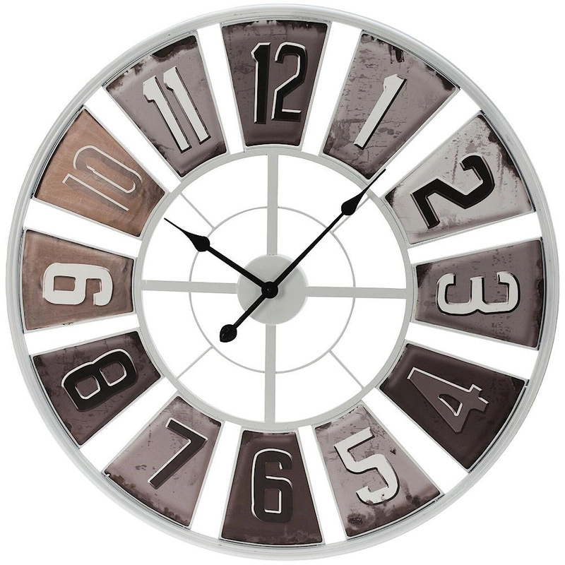 Wanduhr Uhr Metalluhr Zimmeruhr aus Metall groß weiß 80 cm