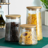 Dry Food Storage Container Glass with Lid and Gasket 1.3 l 3 pcs
