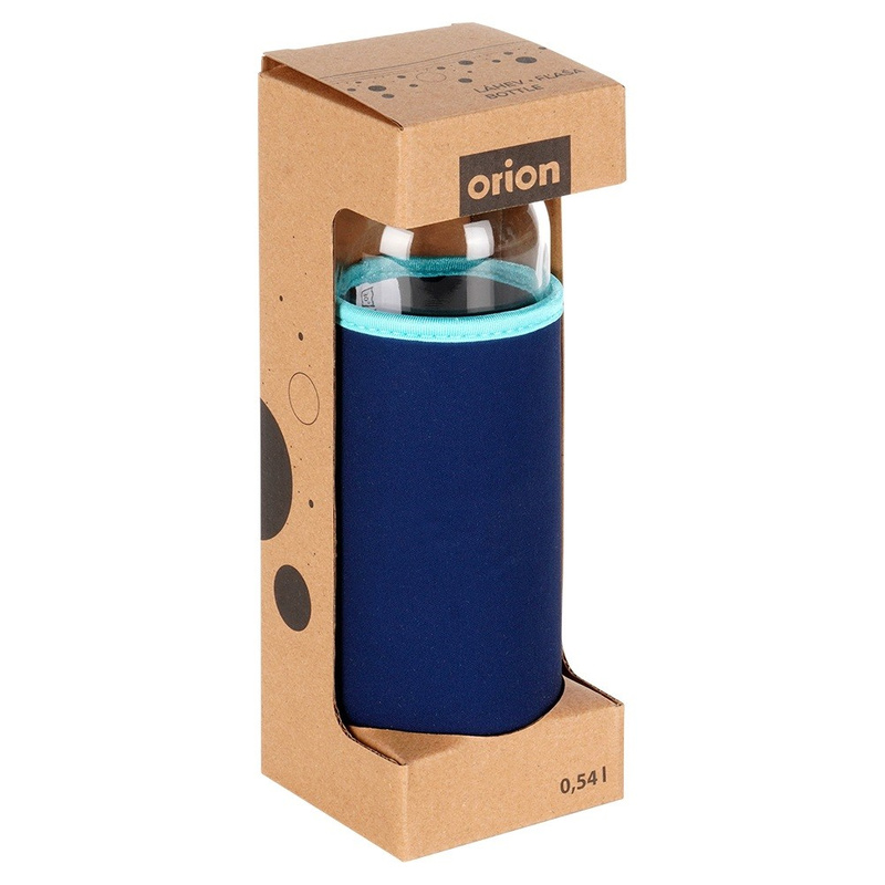 Glasflasche Trinkflasche Wasserflasche mit Thermoschutzhülle aus Neopren Dichtung auslaufsicher 540 ml