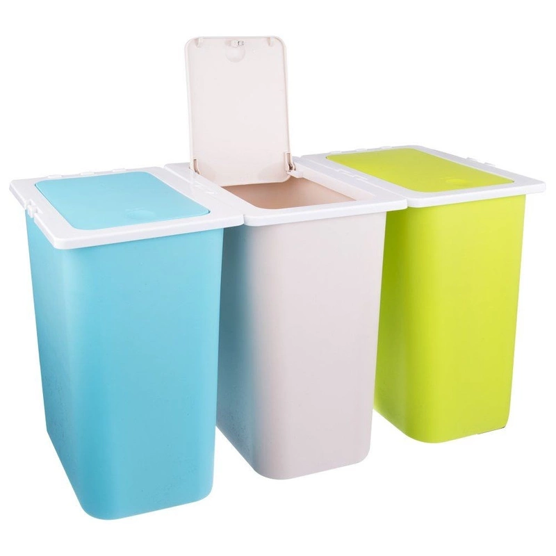 ORION Bin for waste rubbish for segregating TRIPLE 3x13L