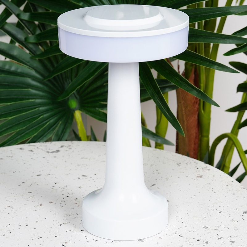 LED-Tischlampe Tischleuchte Nachttischleuchte Bürolampe LED weiß kabellos mit 3 Dimmfunktion 21 cm