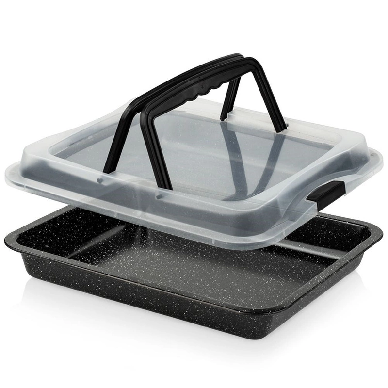 Baking Tin Granite with Lid NATURE 40x32.5x5 cm