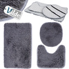 Bath Mat Set Gray 3 pcs